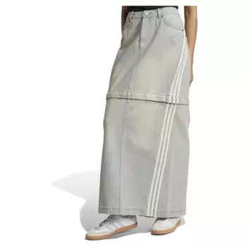 Юбка adidas Originals Zip denim skirt, серый