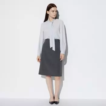 Юбка эластичная Uniqlo, серый