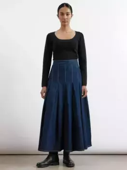 Юбка Albaray Midi Pleat Denim, цвет dark wash indigo