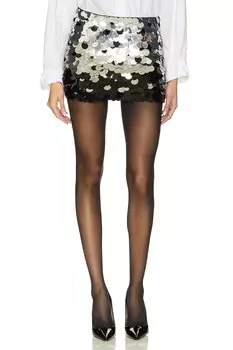 Юбка Alice + Olivia Rubi Embell Lr Micro, цвет Silver & Black