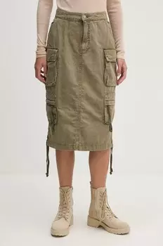 Юбка Alpha Industries из хлопка, зеленый