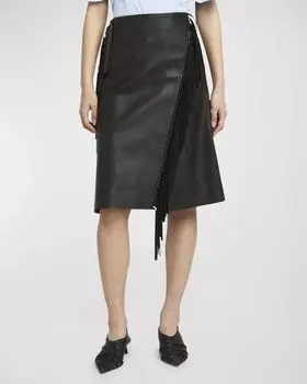 Юбка Alter Mat из искусственной кожи с бахромой Stella McCartney, цвет Black