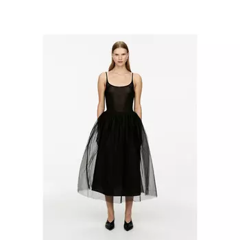 Юбка Arket полупрозрачная, черный