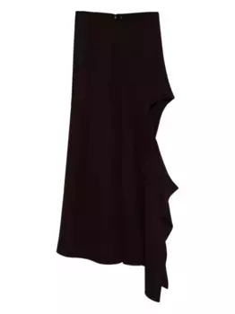 Юбка асимметричного кроя с оборками Mugler, красный