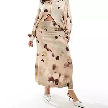 Юбка Asos Edition Column Maxi, коричневый