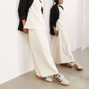 Юбка Asos Edition Premium Heavy Weight Textured Jersey Column Maxi, кремовый