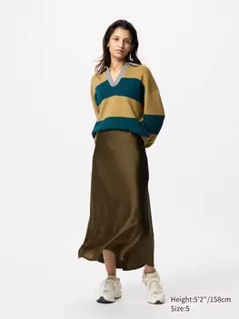 Юбка атласная короткая Uniqlo, цвет 36 коричневый