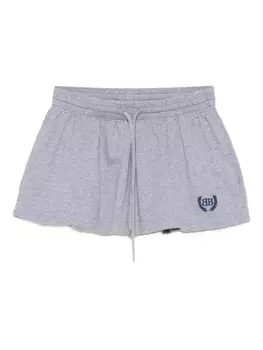Юбка Balenciaga Laurel из хлопка с завязками на талии, серый