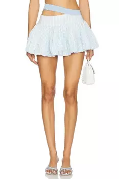 Юбка-баллон в полоску с поясом Yuhan Wang, blue