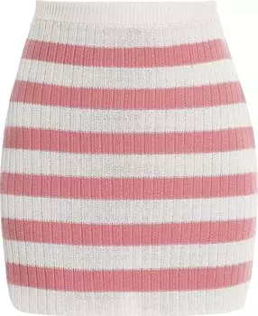 Юбка Balmain Short Striped Knitted Skirt 'Pink', розовый