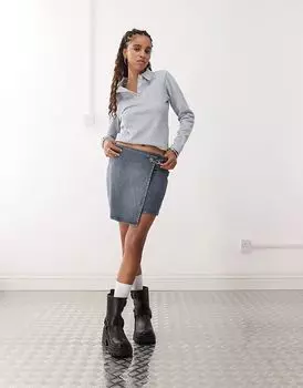 Юбка-бандаж из денима COLLUSION в цвете «полустираный»