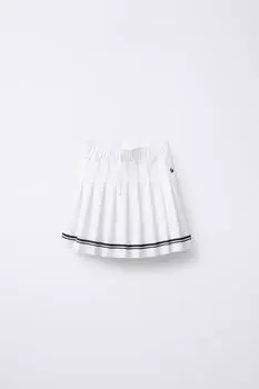 Юбка-бермуды в клетку в складку ZARA, белый