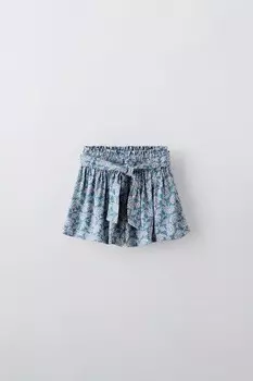 Юбка-бермуды ZARA, светло-голубой
