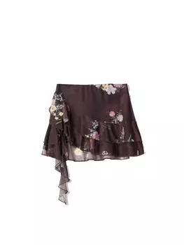 Юбка Bershka, цвет Aubergine