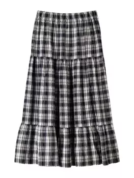 Юбка Bershka, цвет Black/Off white