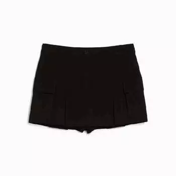 Юбка Bershka Tailored Cargo Mini, черный