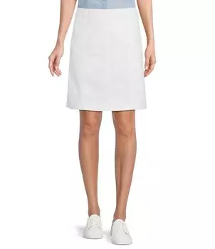 Юбка без шнурков Intro из эластичного денима со вставками, белый