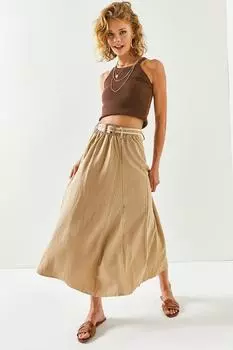 Юбка - Бежевый - Макси Olalook