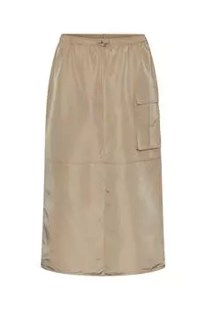 Юбка - Бежевый - Миди PIECES, бежевый