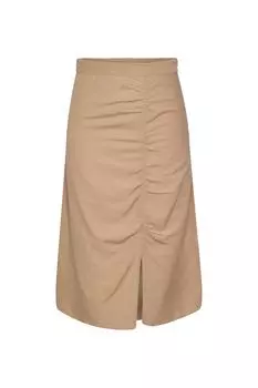 Юбка - Бежевый - Миди PIECES, бежевый