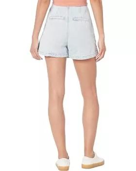 Юбка Blank NYC Light Wash Denim Skort with Tie Front Detail in Blue, синий