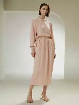 Юбка Blossom с эластичным поясом и боковыми карманами LILYSILK, розовый