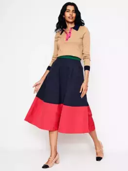Юбка Boden Isabella Taffeta, цвет navy/multi