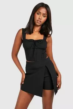 Юбка Boohoo с запахом, черный