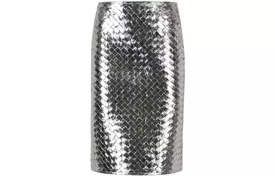 Юбка Bottega Veneta длинная, серебристый