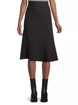 Юбка Bottega Veneta из шерсти и шелка, черный