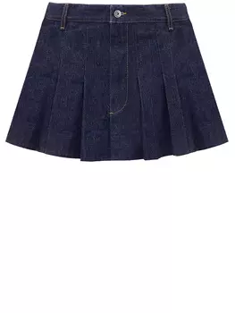 Юбка Bottega Veneta Pleated denim, синий