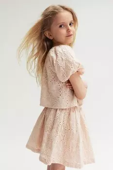 Юбка бродери H&M, розовый