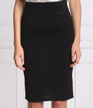 Юбка Calvin Klein из шерсти, черный