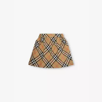 Юбка Camila из хлопкового поплина в клетку 3-14 лет Burberry, желтый