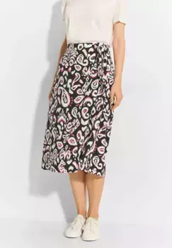 Юбка Cecil с запахом и разрезом по бокам, черный