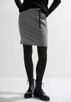 Юбка Cecil в клетку, эластичный пояс с кулиской, черный