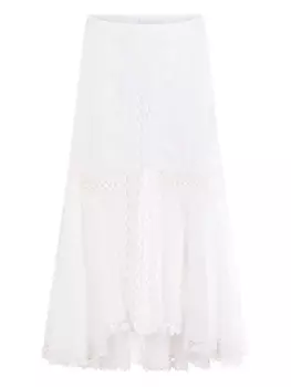 Юбка Charo Ruiz Ibiza с вязанными крючком панелями, белый