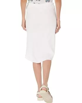 Юбка Chaser Cotton Fleece Raw Edge Midi Skirt with Drawstring, белый