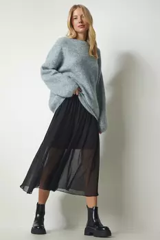 Юбка - Черный - Миди Happiness stanbul, черный