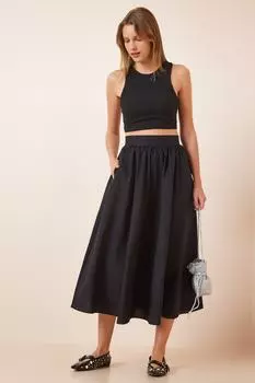 Юбка - Черный - Миди Happiness stanbul, черный