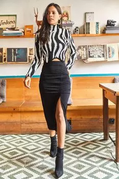 Юбка - Черный - Миди Olalook, черный