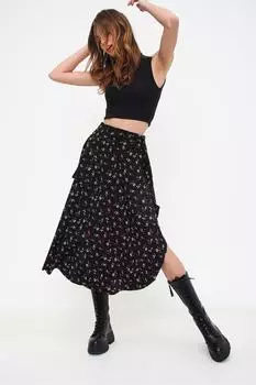 Юбка - Черный - Миди Trend Alaat Stili, черный