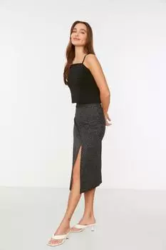 Юбка - Черный - Миди Trendyol, черный