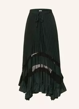 Юбка CLAUDIE PIERLOT mit Mesh und Rschen, темно-зеленый