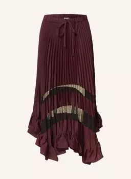 Юбка CLAUDIE PIERLOT mit Mesh und Rschen, темно-красный