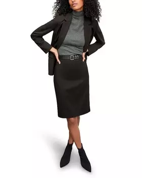 Юбка Cobble Hill — моющийся шерстяной твил M.M.LaFleur, черный