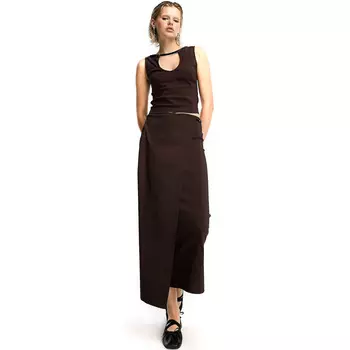 Юбка Collusion Strap Detail Bengaline Wrap Maxi, коричневый