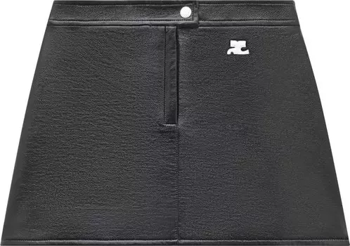 Юбка Courrges Vinyl Mini Skirt 'Black', черный