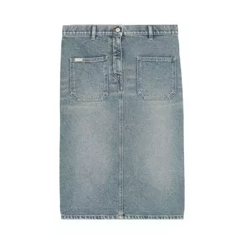 Юбка Courrges 2 Pocket Denim Skirt Vintage Medium Blue, синий