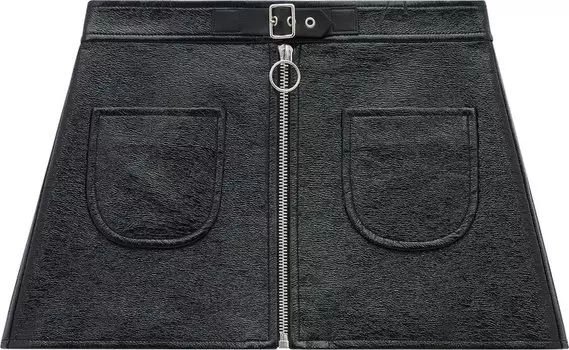 Юбка Courrges Buckle Zipped Vinyl Mini 'Black', черный